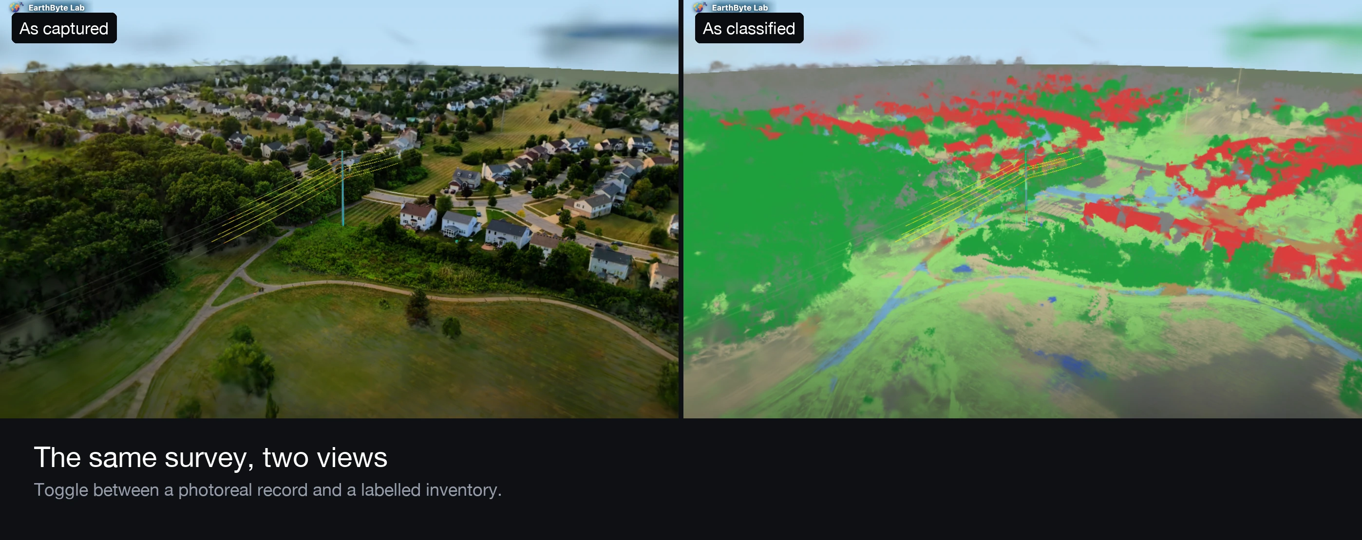 Photoreal and classified views side by side